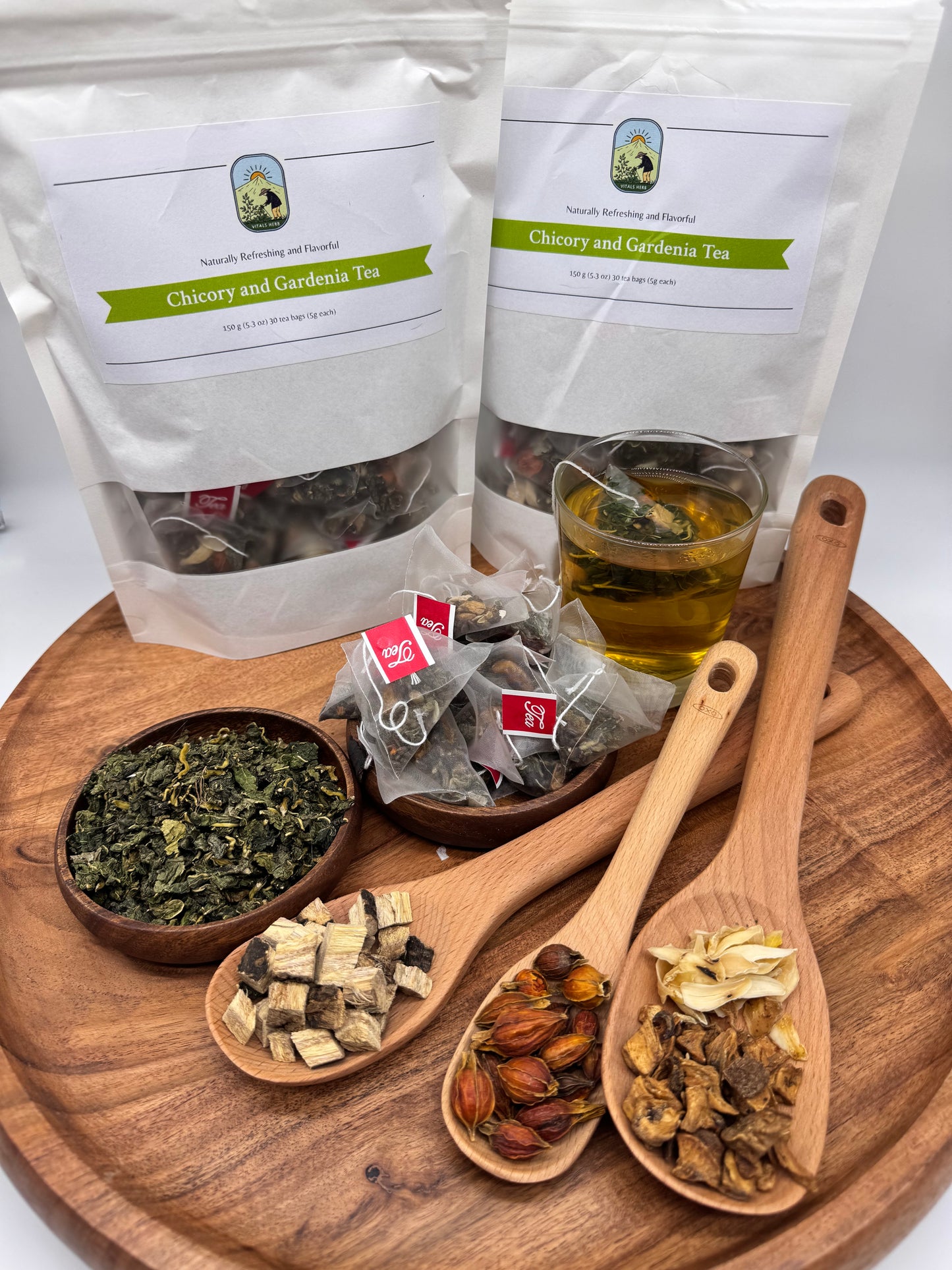 Freshly harvested green leaves held in hands, representing the care and quality in sourcing ingredients for our herbal tea blend. VitalsHerb tea is made using responsibly sourced, non-GMO plants to ensure purity and superior taste in every cup.