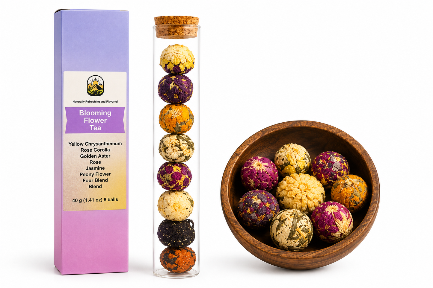 Blooming Tea Mix – Jasmine, Hibiscus, Chrysanthemum & Rose Loose Leaf, 40g