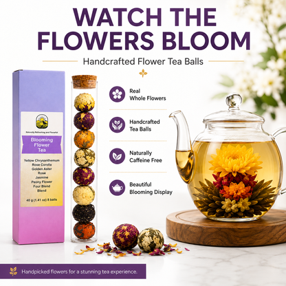 Blooming Tea Mix – Jasmine, Hibiscus, Chrysanthemum & Rose Loose Leaf, 40g