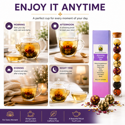 Blooming Tea Mix – Jasmine, Hibiscus, Chrysanthemum & Rose Loose Leaf, 40g